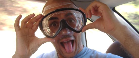 me with diving mask